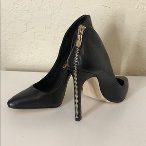 BCBG Black Heel with gold zipper - size 4.5
